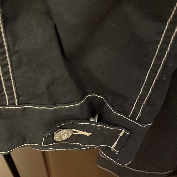 New Vintage Gap women’s black jeans jacket. Size S. stretch. Adjustable bottom - Picture 5 of 11